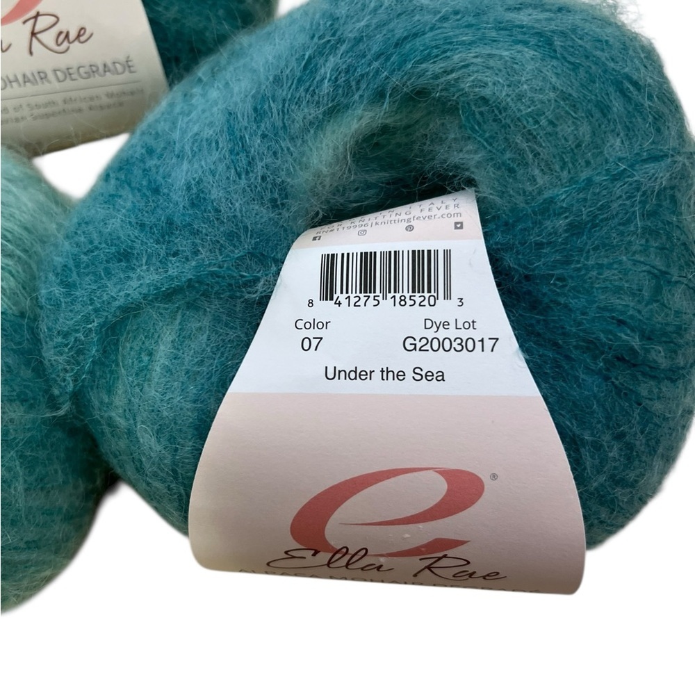3 Ella Rae ALPACA KID MOHAIR DEGRADE Lace weight yarn Under The Sea Blue Green - Picture 2 of 7